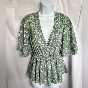 Peplum Cheetah Print Blouse